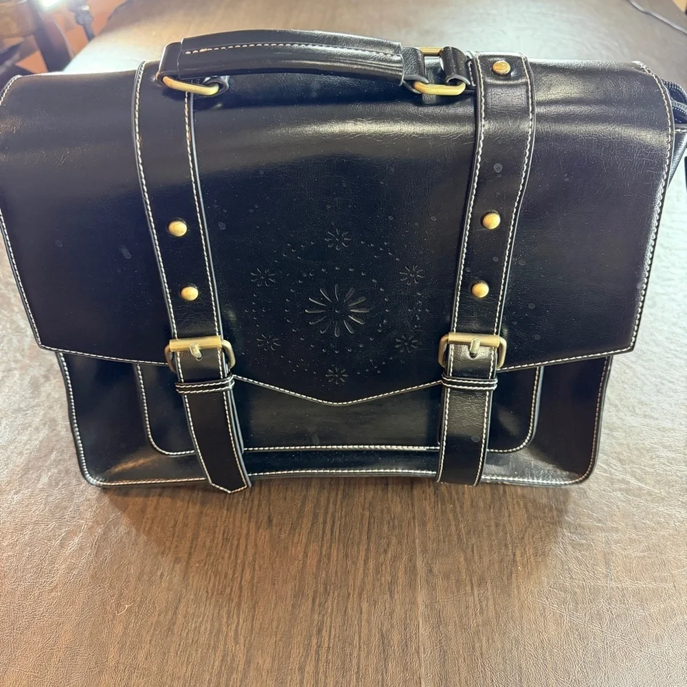 Ecosusi Women's Faux Leather Classic Big Briefcase Black